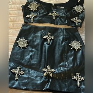Black Embellished Two-Piece Set